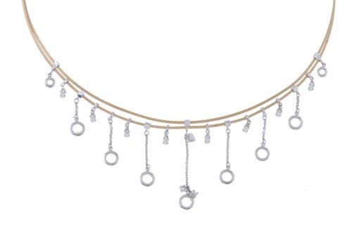 GOLD CORD CHOKER WITH DIAMONDS
