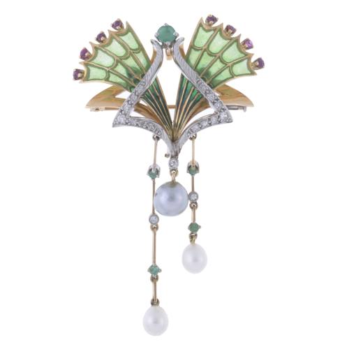 MODERNIST STYLE BROOCH - PENDANT