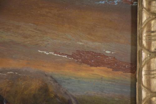 19TH CENTURY SPANISH SCHOOL. "LANDSCAPE WITH CHARACTERS AND