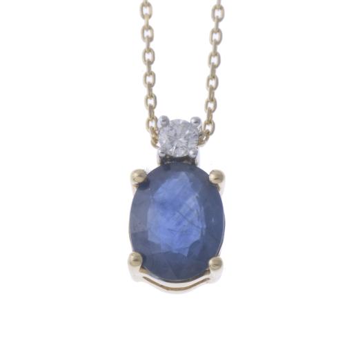 PENDANT WITH SAPPHIRE AND DIAMOND