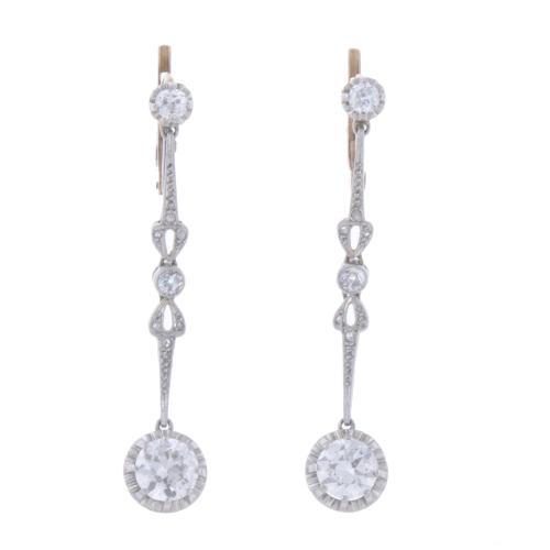 ART DECO LONG EARRINGS WITH DIAMONDS