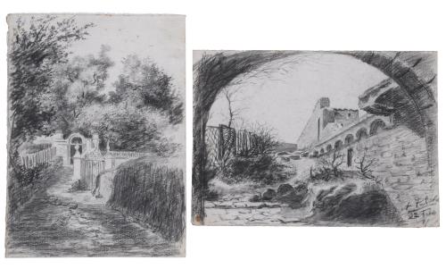 EARLY 20TH CENTURY CATALAN SCHOOL. Pair of "LANDSCAPES".