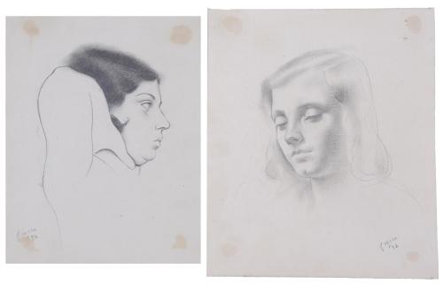 FRANCESC SERRA CASTELLET (1912-1976). Pair of "WOMAN'S PORTRAITS", 1932.