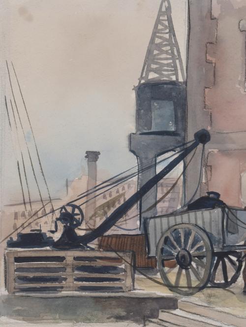 AVEL·LI ARTIS-GENER (1912-2000).  "CARRO DE CABALLO Y GRUAS