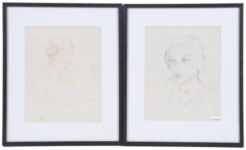 PAIR OF WOMEN&#39;S PORTRAITS. Circa 1933.