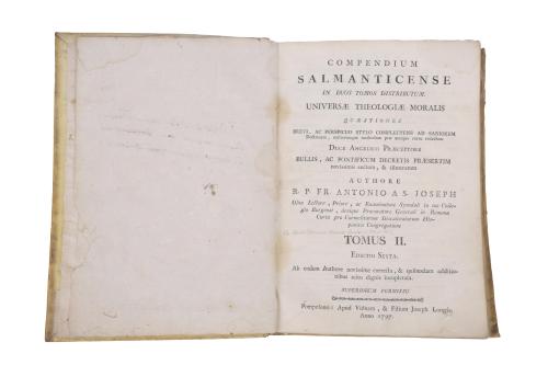 ANTONIO DE SAN JOSÉ (1716 - 1794).  Compendium salmanticens