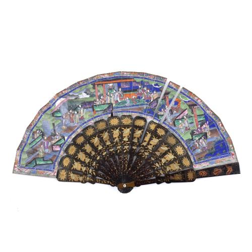 Chinese "thousand faces" fan, second half 19th century.