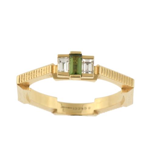 GUCCI, ring with green tourmaline and diamonds.