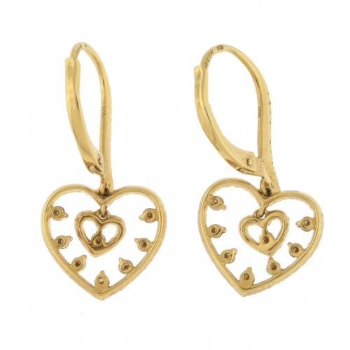 Earrings with diamond hearts