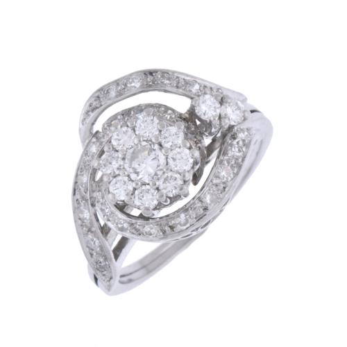 Diamonds rosette ring.