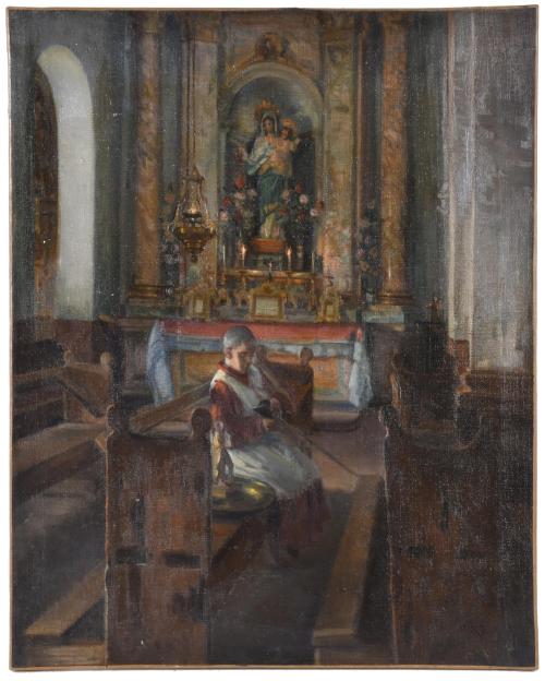 MATEO BALASCH MATEU (1870-1936). 'Interior of a church'.