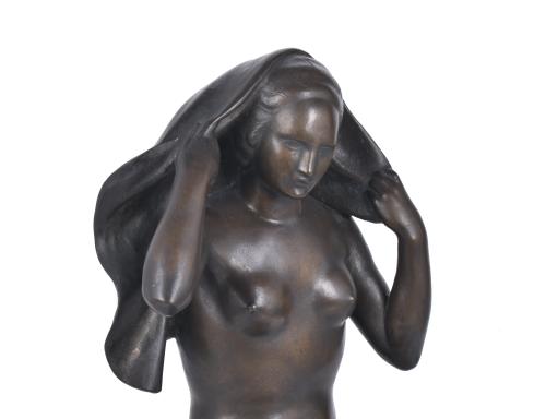 FREDERIC MARÈS (1893 - 1991).  ‘Female nude with a veil’.