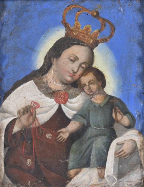 PROBABLY MEXICAN SCHOOL, LATE 18TH-EARLY 19TH CENTURY. ‘Our Lady of the shelter'.