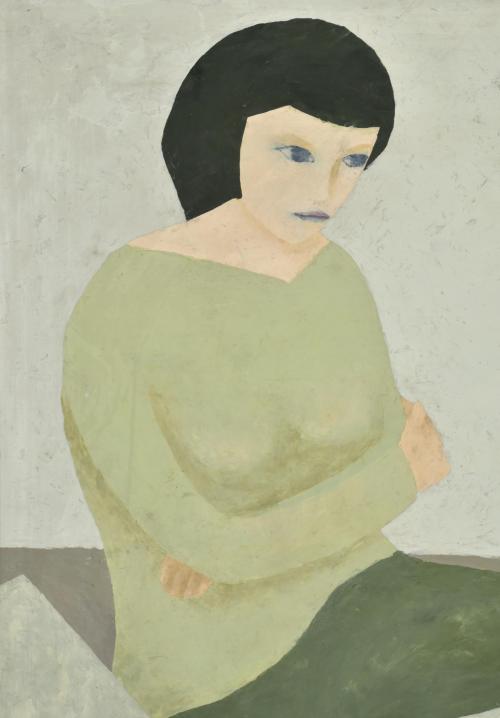 DIONISIO BLANCO ORTEGA (1927-2003).  ‘Two girls sitting in 