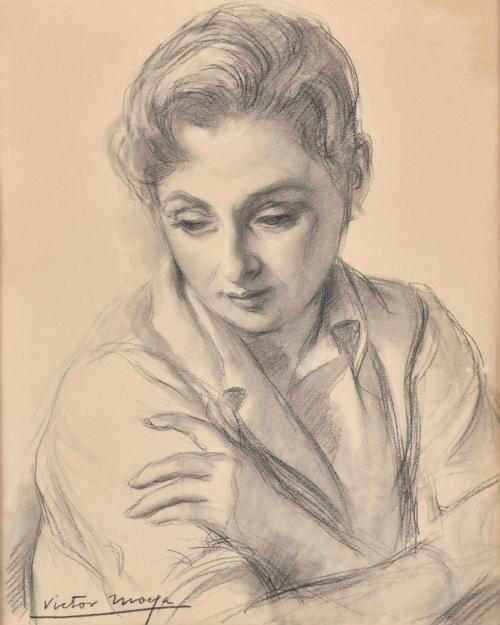 VICTOR MOYA CALVO (1889-1972).  'Woman's portrait'.