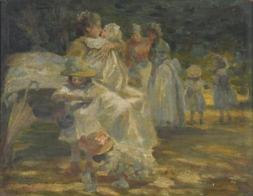 EARLY 20TH CENTURY CATALAN SCHOOL. 'Family scene'.