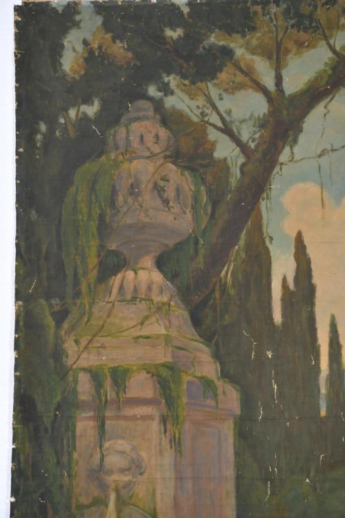 DIONÍS RENART GARCÍA (1878-1946).  ‘Girl at the pavilion’.