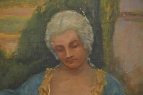 DIONÍS RENART GARCÍA (1878-1946).  ‘Girl at the pavilion’.