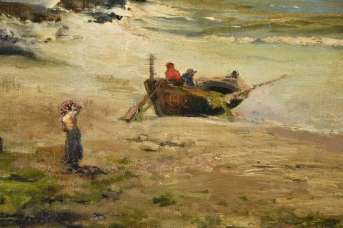 JOSEP Mª MARQUÉS I GARCÍA (1862-1938). &#39;Seascape&#39;, 1882.