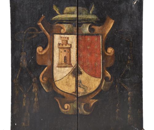 17TH CENTURY SPANISH SCHOOL.  Portable altar or oratory.