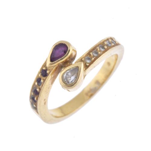 Diamonds and rubies ring.
