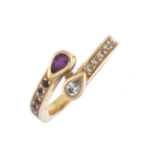 Diamonds and rubies ring.