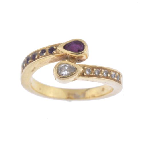Diamonds and rubies ring.