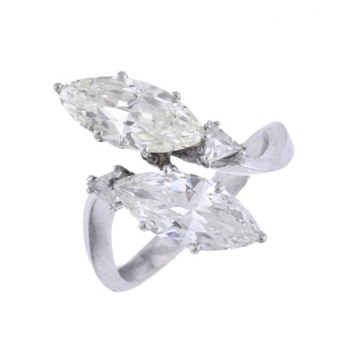 Marquise cut diamonds ring.
