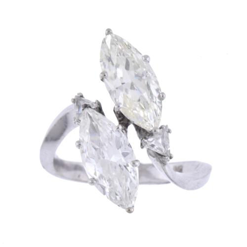 Marquise cut diamonds ring.