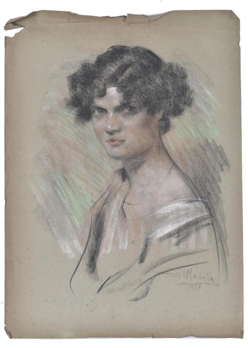 SALVATORE DI MAIUTA (19TH-20TH CENTURY). 'Woman's portrait', 1920.