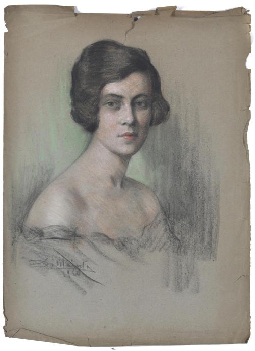 SALVATORE DI MAIUTA (19TH-20TH CENTURY). 'Woman's portrait',1920.