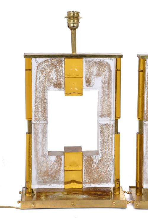 Pair of Murano glass lamps, circa 1960 - 1970.