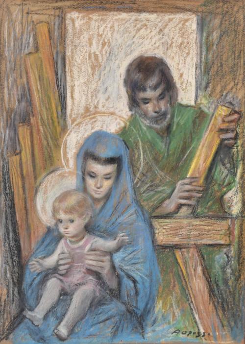 ALFRED OPISSO CARDONA (1907-1980). "Holy Family". 