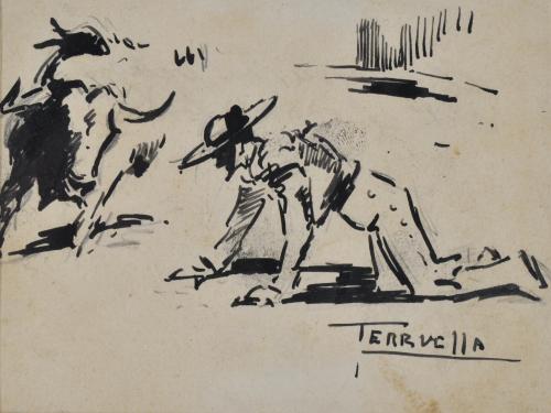 JOAQUIM TERRUELLA MATILLA (1891-1957). Set of 3 drawing on 