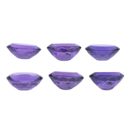 Lot of six unmounted amethysts.