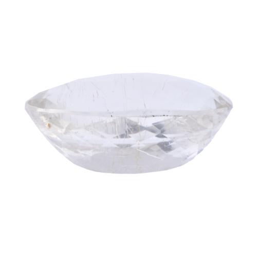 Unmounted smoky rutilated topaz.