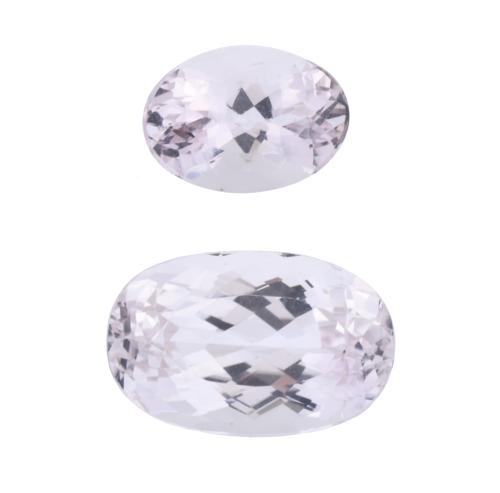 Set of two unmounted pale rose kunzites.