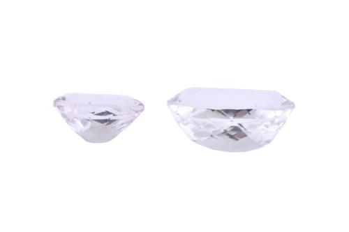 Set of two unmounted pale rose kunzites.
