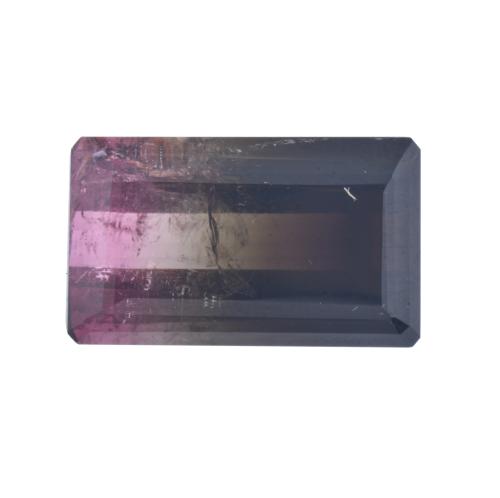 Unmounted two-tone fumé rubellite tourmaline.