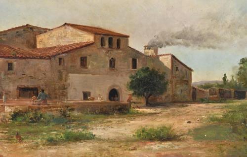 RICARD MARTI AGUILO (1868-1936) ‘Farmhouse’.