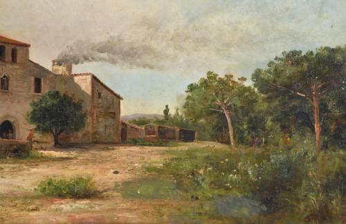 RICARD MARTI AGUILO (1868-1936) ‘Farmhouse’.