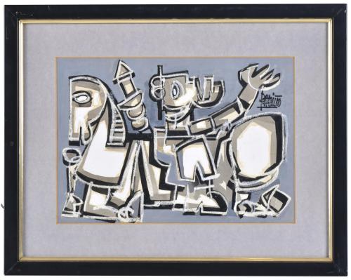 ANTÓN PATIÑO (1957).  &#39;Figure and horse&#39;.
