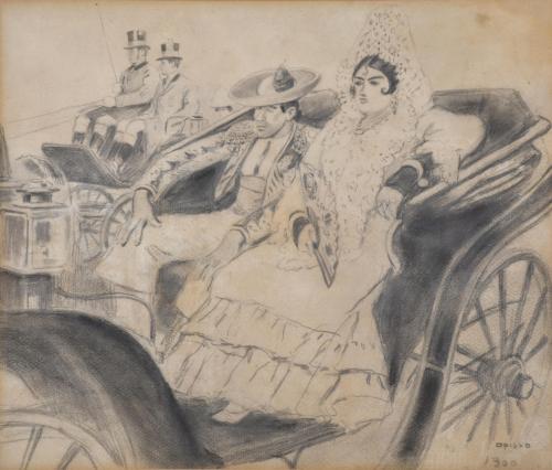 RICARD OPISSO (1880-1966). ‘Couple on a carriage', 1900.