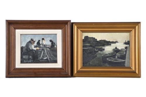 RAMON POVEDA IBARS (1936).  "Zurciendo redes", 1977 and "Ma