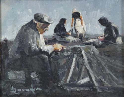 RAMON POVEDA IBARS (1936).  "Zurciendo redes", 1977 and "Ma