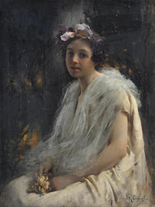 JOSEP MARIA TAMBURINI I DALMAU (1856-1932). 'Woman's portrait'.