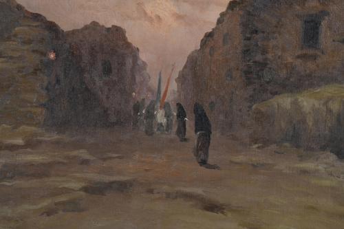 MODEST URGELL I INGLADA (1839-1919). ‘Landscape with a proc