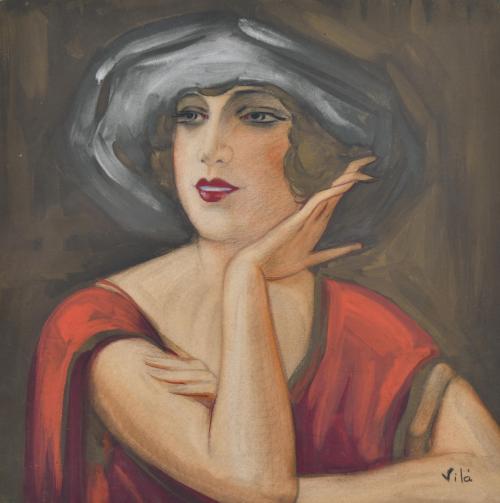 EMILI VILÀ GORGOLL (1887-1967). 'Woman's portrait, 1920's'.