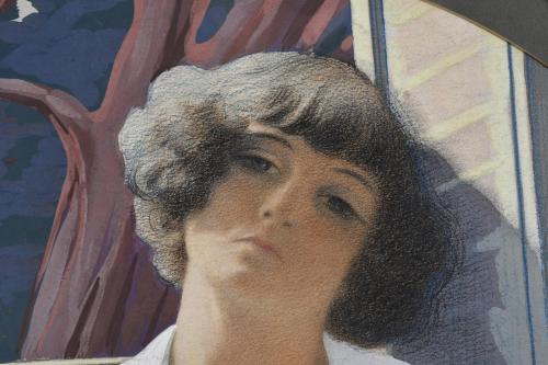 EMILI VILÀ GORGOLL (1887-1967). &#39;Woman by the window&#39;.