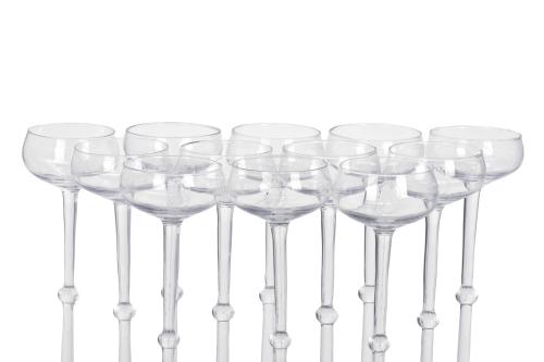 Conjunto de doce copas de cava de la discoteca Bocaccio.